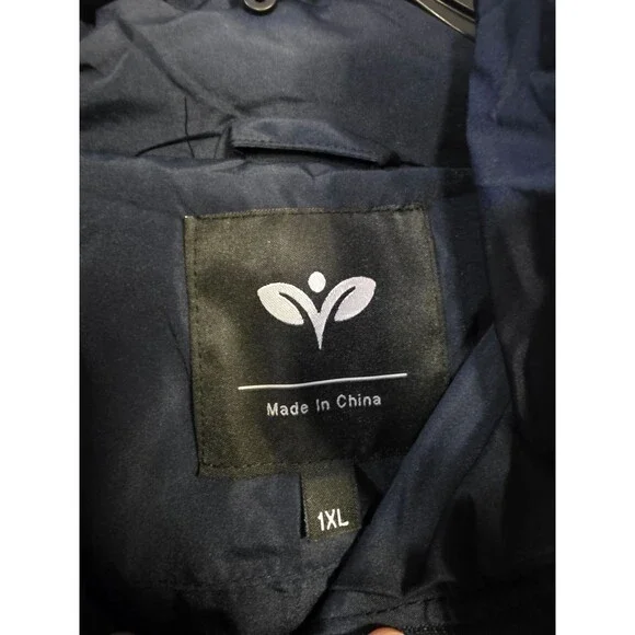 GGleaf NM51 Women's Puffer Jacket Hooded Quilted 1XL Navy Polyester - Picture 4 of 6